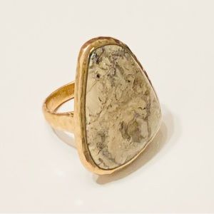 Barse Artisan Crafted Stone Ring Gold Tone Size 7